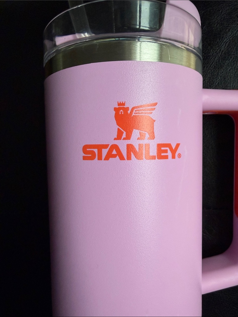Stanley Pink Travel Tumbler with Handle and Clear Lid - Picture 2 of 6